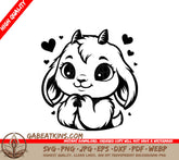 A Goat With Horns And Hearts Around It SVG - Sweet Goat Smiles SVG